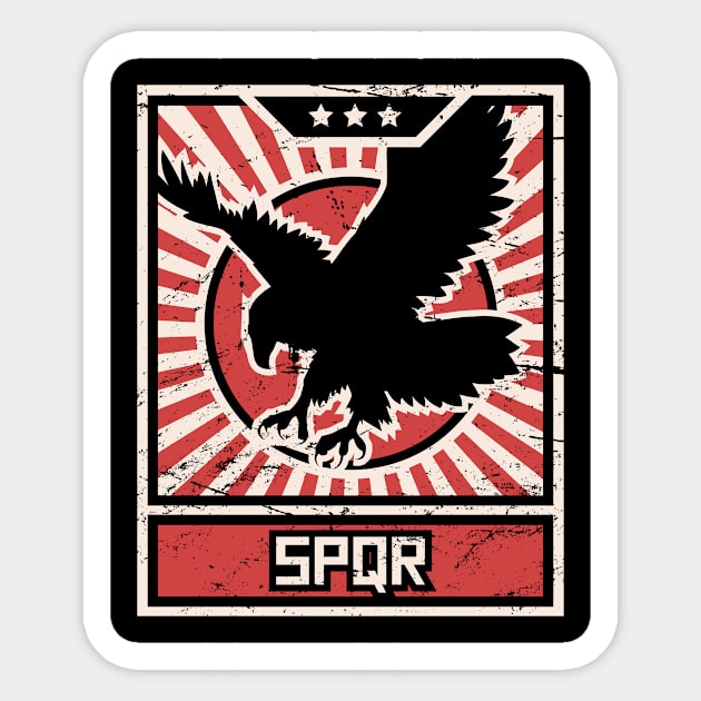 SPQR Roman Empire Eagle | Propaganda Poster Sticker by Wizardmode